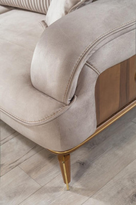 Ensemble de canapés Suite Canapés Fauteuil 3 places 3 places Textile Bleu