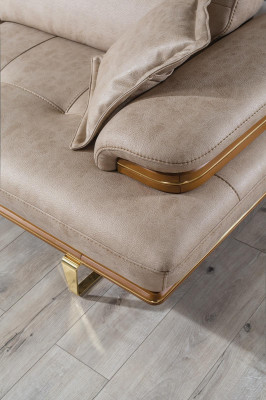 Ensemble de canapés 3 places Design Ensemble de canapé Fauteuil en cuir Salon neuf