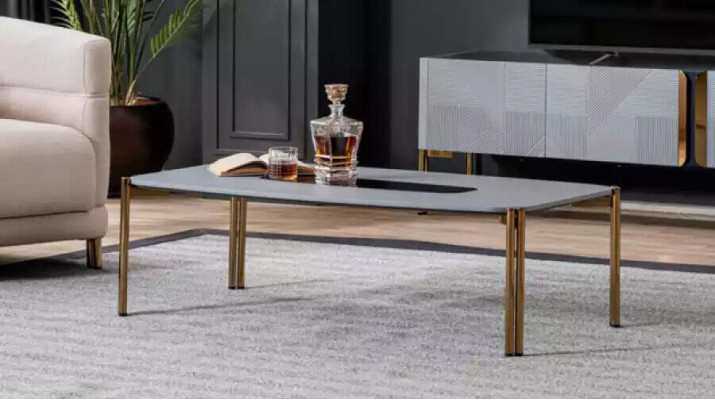 Table basse Table basse Salon Blanc Luxueux Tables basses Design Bois
