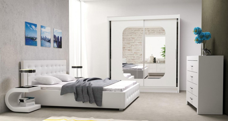 Chambre à coucher Ensemble Mobilier Lits de Luxe Modernes Literie Lit Textile 2x Table de Chevet 3 pcs. neuf