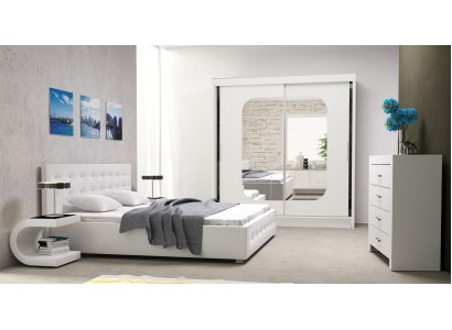 Chambre à coucher Ensemble Mobilier Lits de Luxe Modernes Literie Lit Textile 2x Table de Chevet 3 pcs. neuf