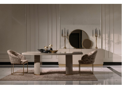 Ensemble de salle à manger Set de salle à manger Table à manger Chaises Ensemble 9 pièces Salle à manger Beige Bois Luxe