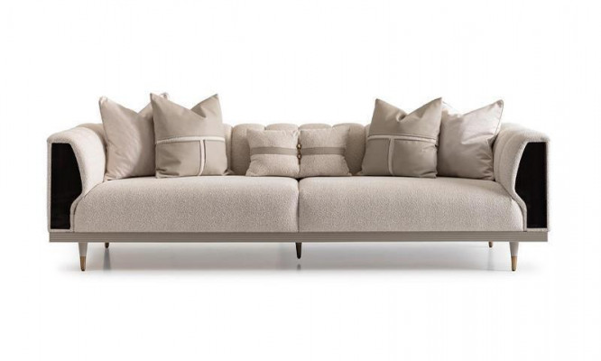 Luxury Three Seater Sofa 3 Seater Beige Upholstered Sofa Fabric Sofa Modern Sofa Canapé trois places de luxe Canapé trois places en tissu beige Canapé rembourré Canapé moderne