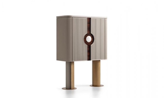 Armoire à bar bois beige design de réception en bois bouteilles bar