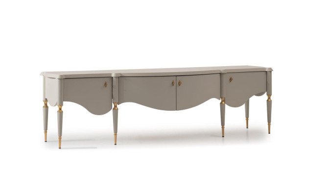 Meuble TV Sideboard Lowboard Beige Bois Table de salon Armoire