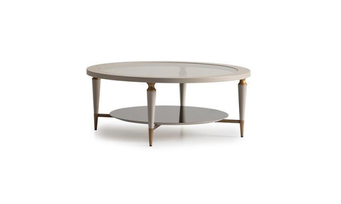 Groupe Tables basses Tables d'appoint Ensemble 2 pièces Table basse en bois beige