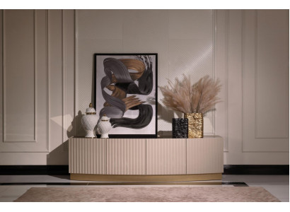 Sideboard Armoire Armoire Armoire en bois Bois Beige Salon