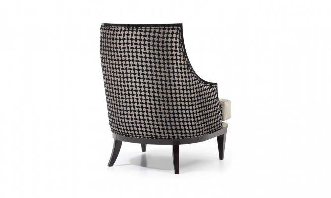 Fauteuil à oreilles fauteuil individuel en tissu gris classique au salon.