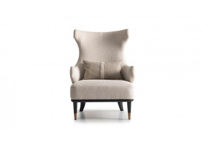 Chaise à ailes moderne luxueuse Fauteuil crapaud à une place de luxe en tissu beige moderne Salon moderne