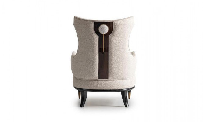 Chaise à ailes moderne luxueuse Fauteuil crapaud à une place de luxe en tissu beige moderne Salon moderne