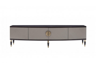 Buffet télé Meuble TV Bas TV Stand Armoire Bois Gris Salon