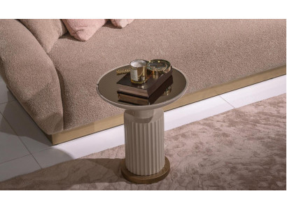 Table d'appoint Table basse Table de canapé Table basse beige Salon en verre