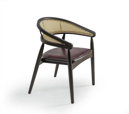 Fauteuil design en bois marron Chaise neuve Salle à manger Mobilier de siège
