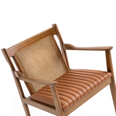 Chaise de salle à manger en cuir rembourrée de fauteuil en bois moderne nouveau meuble