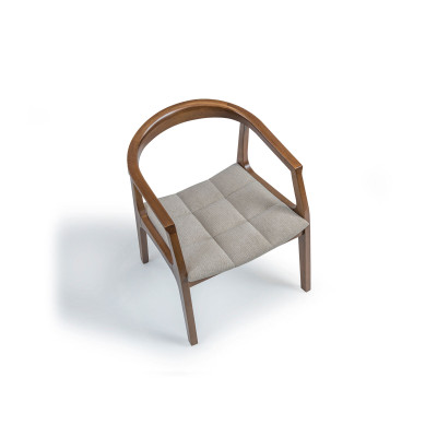 Chaise marron avec accoudoirs Chaise en bois de salle à manger moderne Mobilier de design