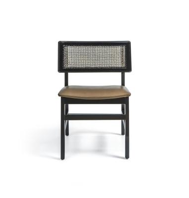 Chaise de salle à manger Chaise en bois noire nouveau siège rembourré de mobilier siège de conception moderne
