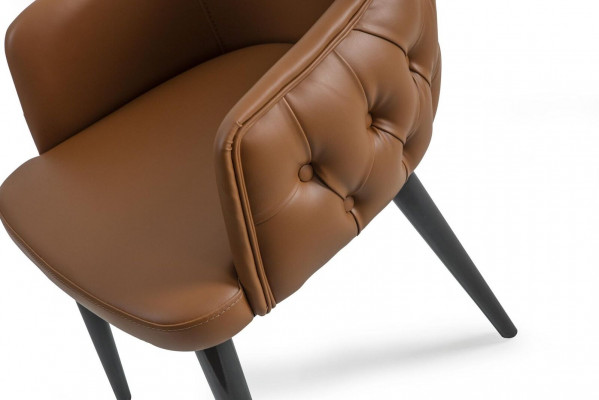 Chaise de salle à manger design avec accoudoirs, moderne et stylée.