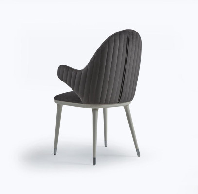 Chaise grise avec accoudoirs Salle à manger moderne Mobilier de designer de luxe