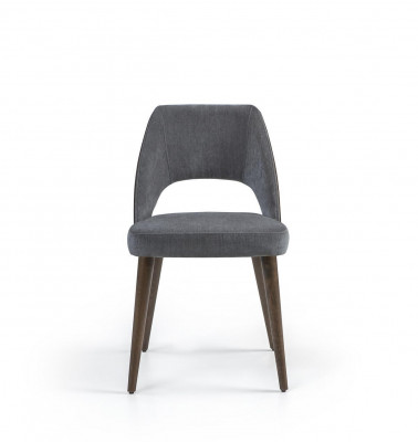 Chaise de salle à manger en tissu gris Rembourrage neuf Chaise de siège de luxe Mobilier Design