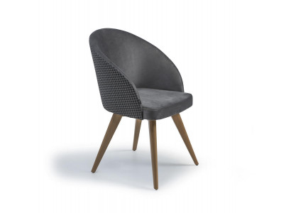 Chaise de salle à manger de luxe design avec accoudoirs Gris Siège rembourré moderne