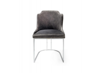 Chaise moderne grise de luxe, mobilier de designer, chaise de salle à manger, ameublement, chaise rembourrée.