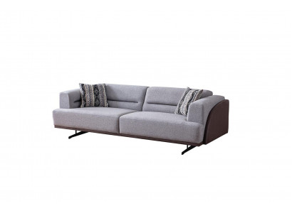 Gris Moderne Canapés de Salon Rembourrés 3 Places Luxe Noble Sofas