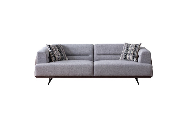 Gris Moderne Canapés de Salon Rembourrés 3 Places Luxe Noble Sofas