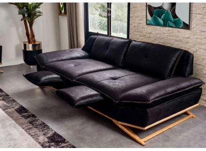 Mobilier luxueux pour salon Canapé 3 places noir exclusif