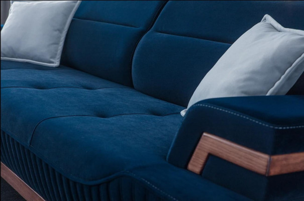 Canapé Living Room 3 places en textile DarkBlue du designer.