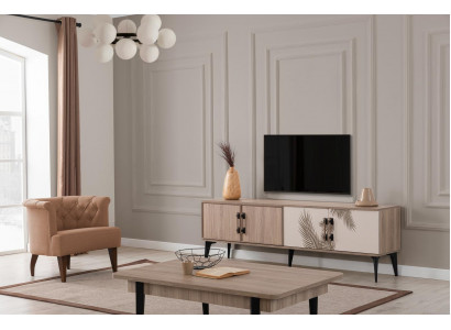 Ensemble de salon moderne avec télévision Armoire Table basse de luxe Meubles en bois