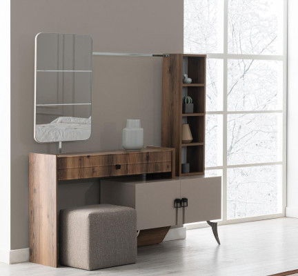 Moderne chambre bois coiffeuse avec miroir Designer Mobilier de luxe
