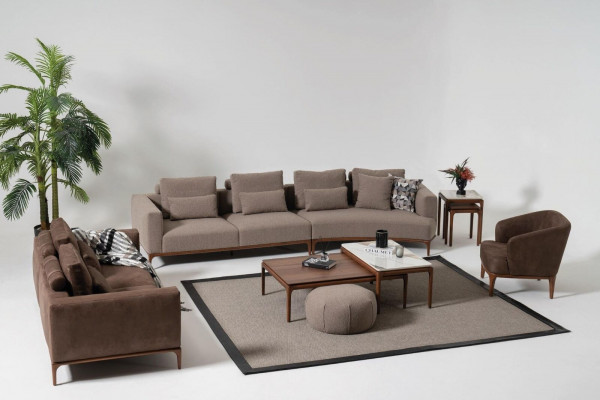 Salon Marron Chaise de Luxe Designer Fauteuil Mono-Place Rembourrage