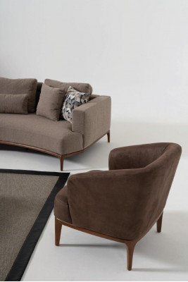 Salon Marron Chaise de Luxe Designer Fauteuil Mono-Place Rembourrage