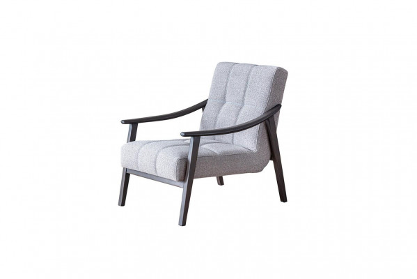 Designer Grey Armchair Salon Mobilier de Siège Luxueux Cadre en Bois Neuf