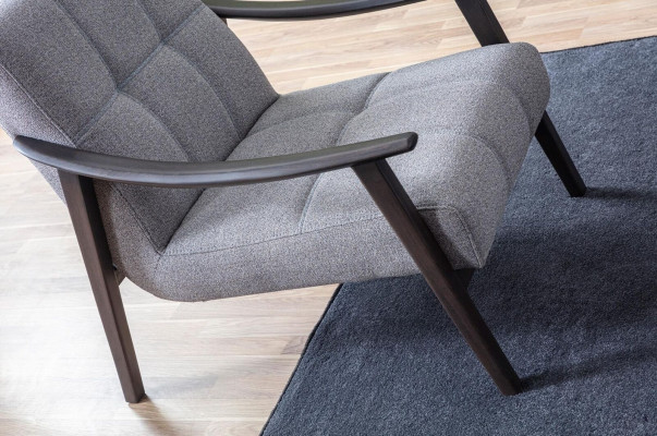 Designer Grey Armchair Salon Mobilier de Siège Luxueux Cadre en Bois Neuf