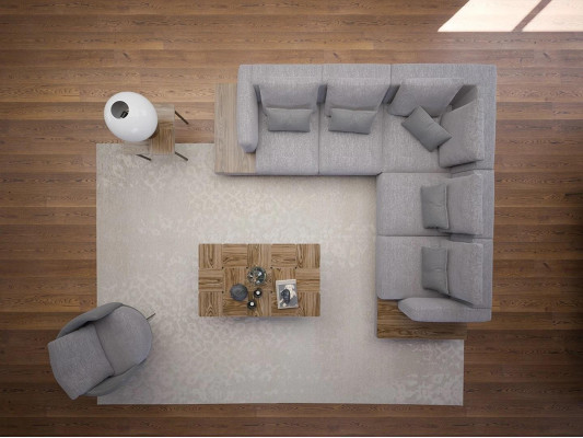 Nouveau canapé rembourré en textile pour suite de luxe en forme de L, meubles pour salon, table basse.