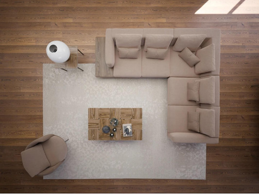 Ensemble de salon de luxe avec canapé d'angle en L et table basse - Mobilier