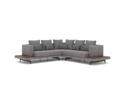 Salon Canapé en tissu gris Canapé d'angle Canapé design luxueux rembourré
