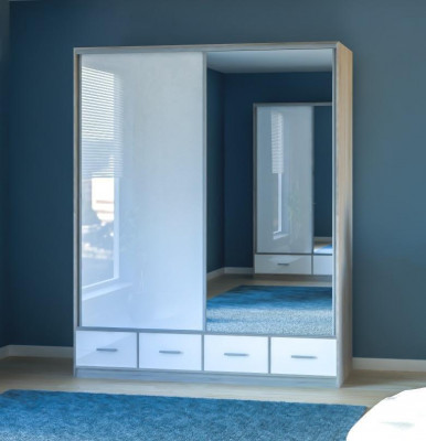 Armoire Armoire Unité murale Chambre Adulte Couleur Blanc Mobilier neuf