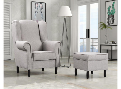 Fauteuil Tabouret Côté Aile Fauteuil Ensemble Suite Rembourrage Détente TV 2 parties