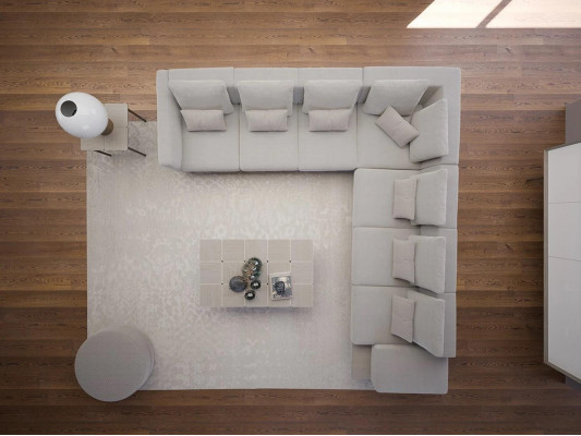 Designer Sofa Sofa Canapé d'angle Canapé en L-Forme Tissu Rembourrage Suite Table basse de salon