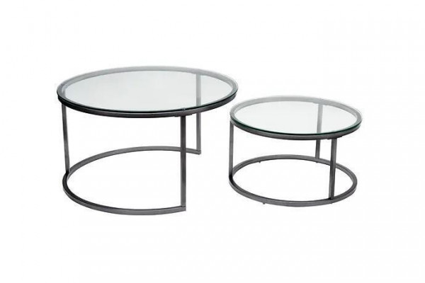 Tables basses 2 parties Plateau de table en verre Métal doré Mobilier de salon