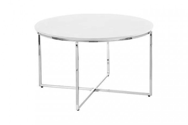 Luxueuses jambes de table blanc métal argenté pour le salon moderne.