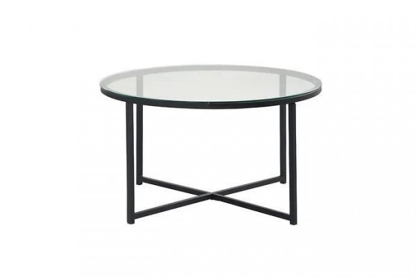 Table basse Salon de luxe Mobilier de salle à manger Verre + Métal Noir de haute qualité