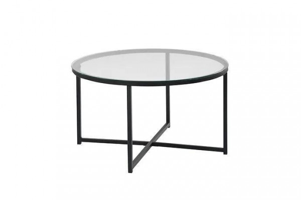 Table basse Salon de luxe Mobilier de salle à manger Verre + Métal Noir de haute qualité