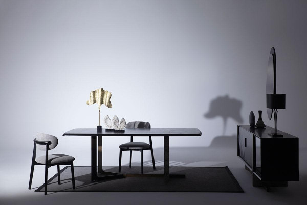 Salle à manger 7 pièces. Ensemble Table à manger Bahut Miroir 4x Chaises Design Moderne