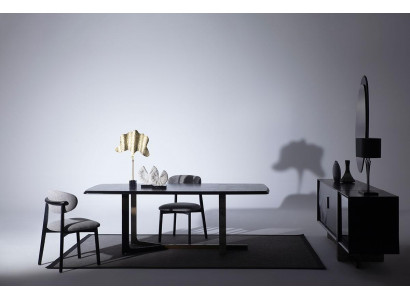Salle à manger 7 pièces. Ensemble Table à manger Bahut Miroir 4x Chaises Design Moderne
