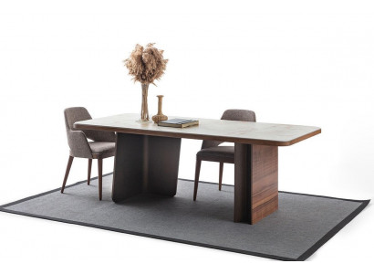 Ensemble de salle à manger 5 pièces. Table à manger 4 chaises Design moderne Marron Ensemble de luxe