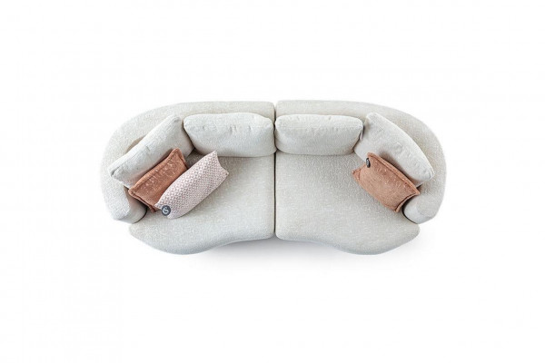 Designer Moderne Wohnzimmer 3-Sitzer Sofa Weiß Einfarbig Luxus Stil Stoff Sofa