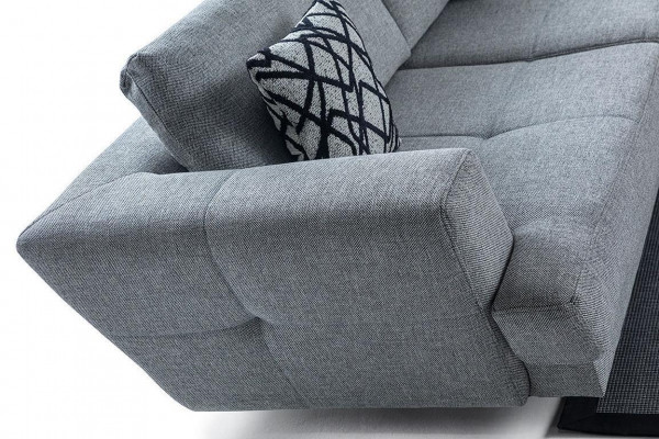 Conception de salon Canapé 3 places en tissu gris de luxe moderne, exclusif
